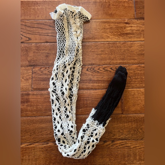 Yohji Yamamoto Torchon Lace Double Layered Leggings Cream White and Black OS - Picture 5 of 11